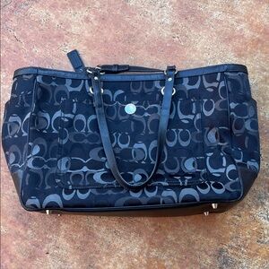 Coach Black and Gray Signature Tote